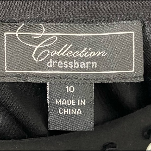 Dressbarn Collection Women's Size 10 Black Dress Jewleled Neckline Sleeveless - Picture 11 of 13